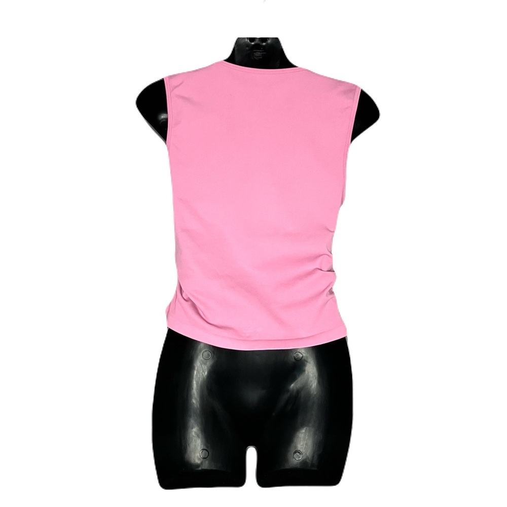 Pink Square Neck Ruched sides Tank Top - Picture 3 of 6